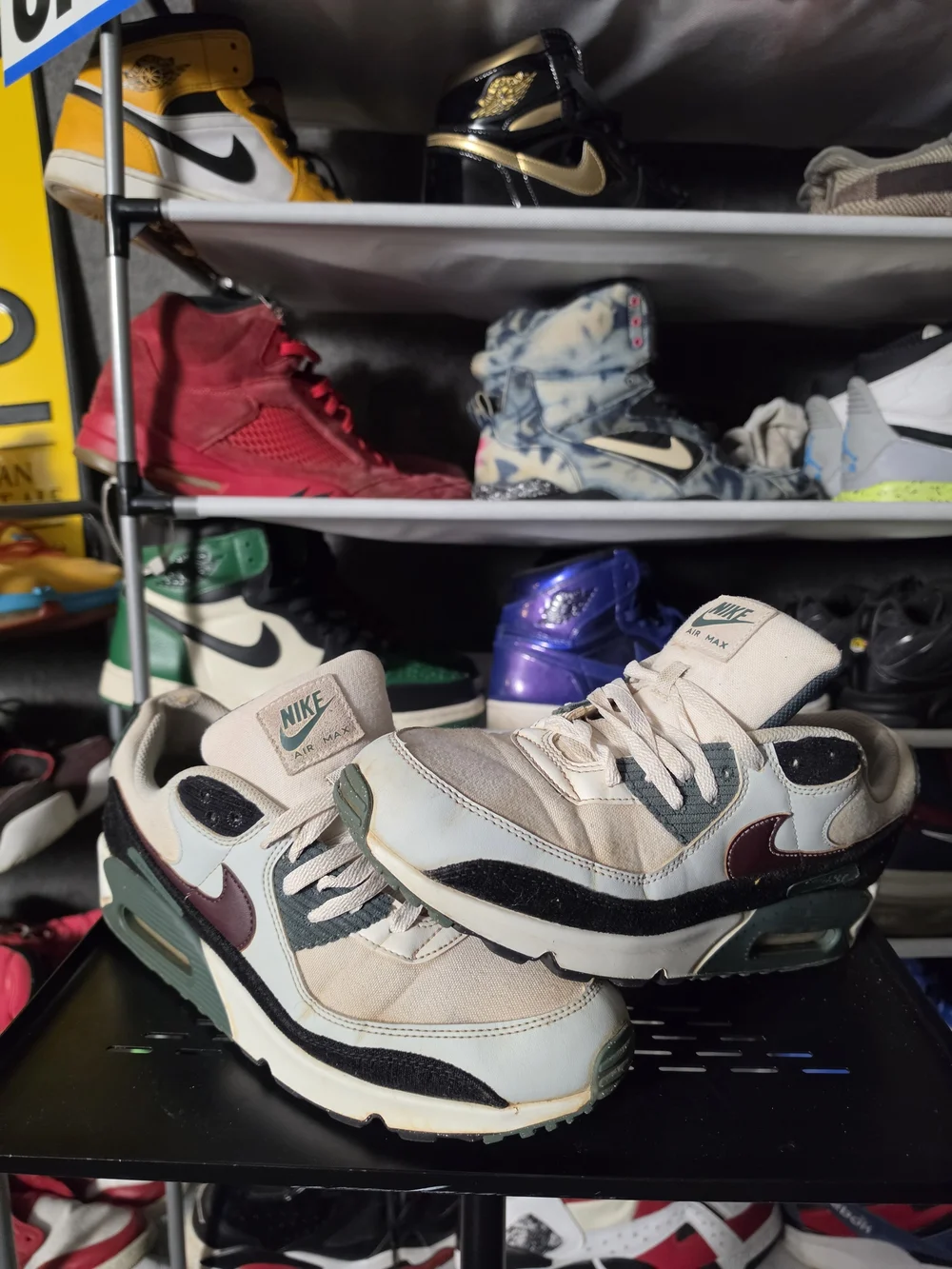 🔥 Nike Air Max 90 Two-Tone Burgundy Green Sneakers Men Size 11.5